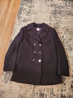 100% Wool Ladies Pea Coat 14 L