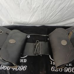 Vintage leather saddlebags