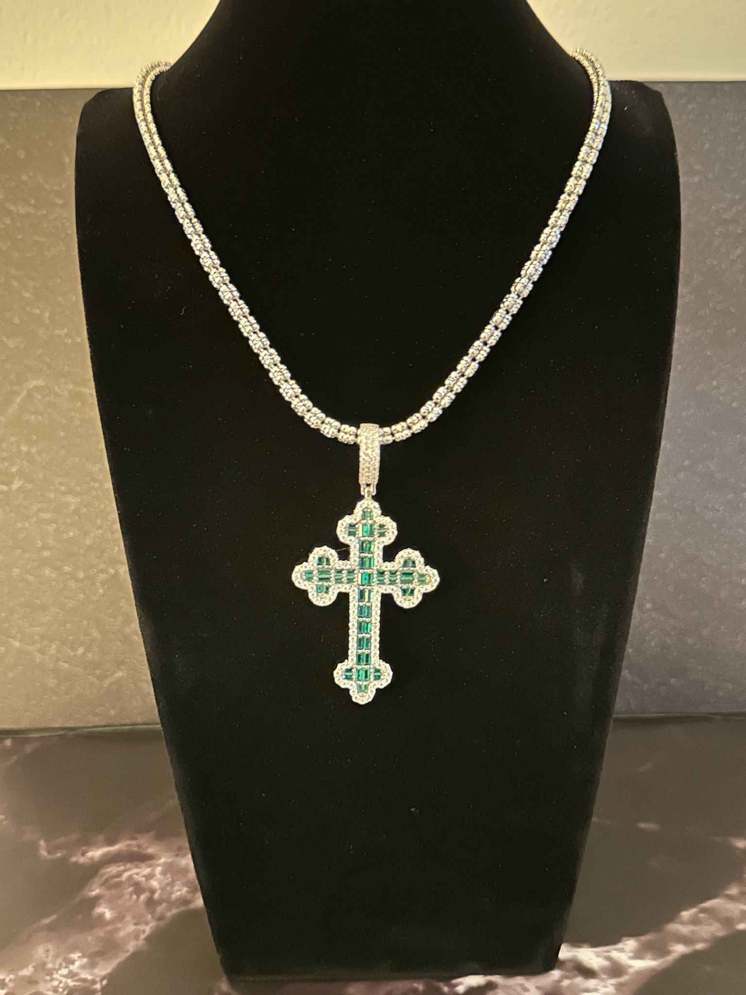 Cross Pendant Ice Necklace