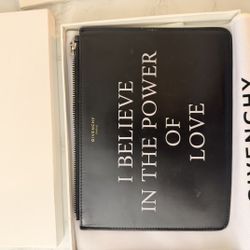 Authentic GIVENCHY "I Believe in the Power of Love" Leather Pouch/Clutch