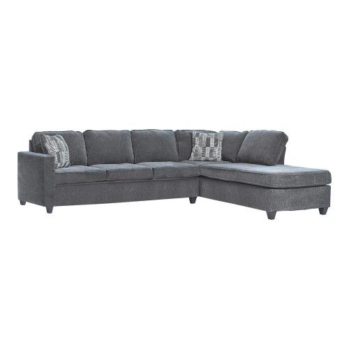 Dark Grey - Mccord 2-piece Cushion Back Sectional Dark Grey