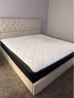 For sale: King-size bed with a comfortable mattress,