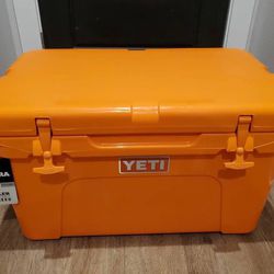 YETI Tundra 45 KING CRAB ORANGE Cooler Limited Edition with ORANGE latches/decal