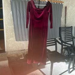 Burgundy, long dress