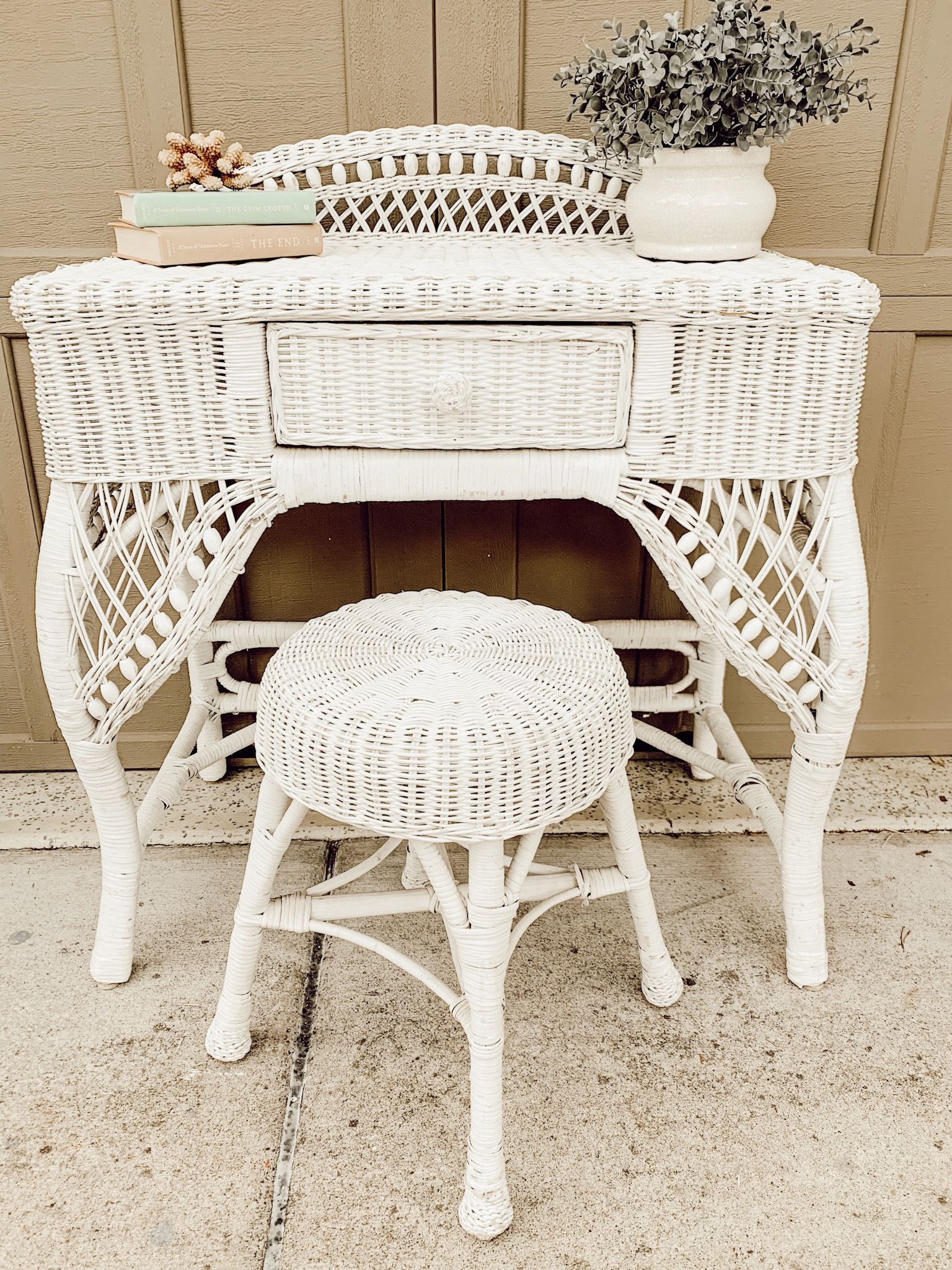 Wildkin Premium Homework Desk and Stool Set White with Natural