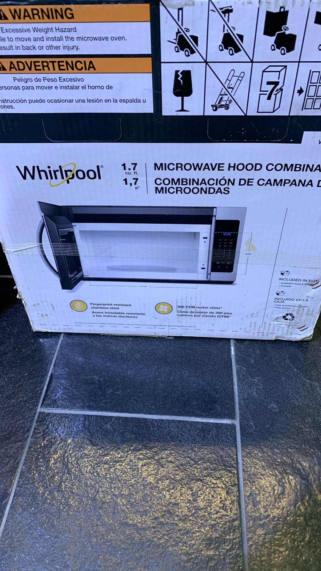 Whirlpool Microwave/Hood Combo WMH31017HZ
