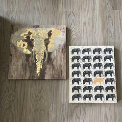 Elephant Canvas Art - Set Of 2