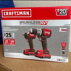 Craftsman V20 Brushless 2-Tool Combo Kit Drill & Impact Driver