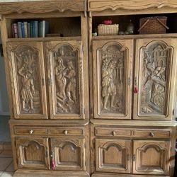 Carved Wood Cabinets 