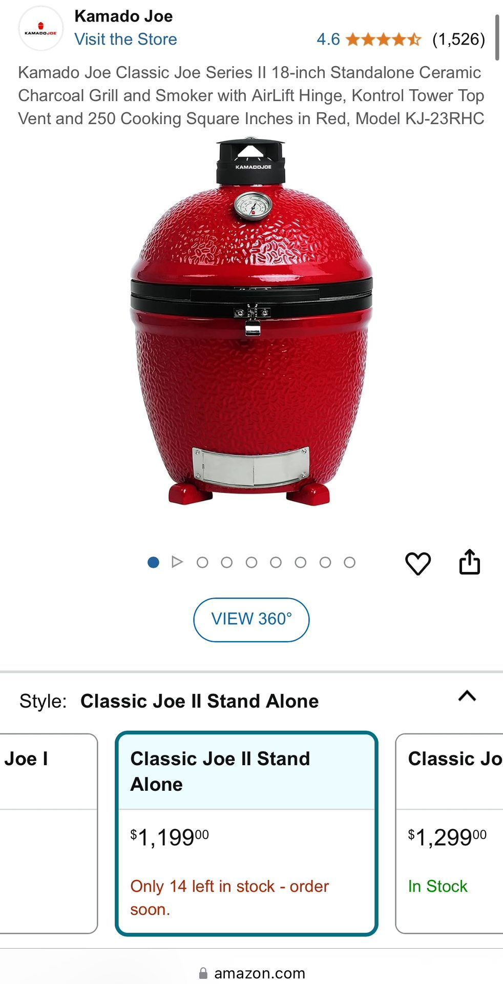 Kamado Joe Classic II Ceramic BBQ Grill Standalone