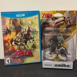 The Legend of Zelda Twilight Princess WiiU with Sealed Wolf Link and Midna Amiibo