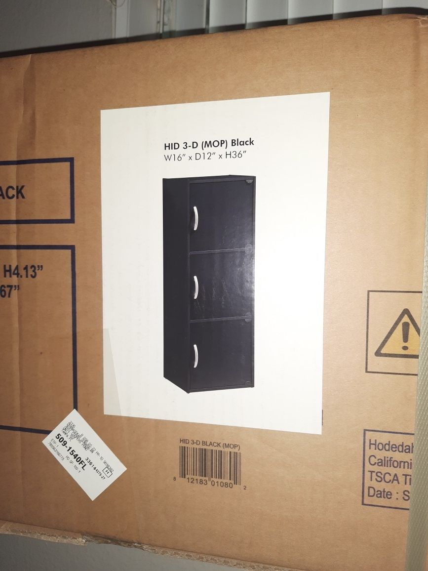 Unopened 3 Shelf 3 Door Cabinet