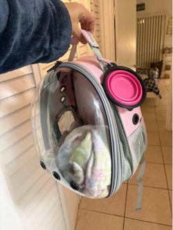 Pink igloo pet bag