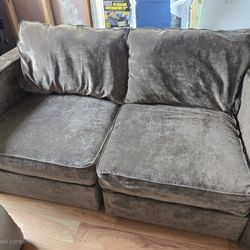 USED Lovesac sactionals 2 Seats + 4 Sides Graphite Corded Velvet covers
