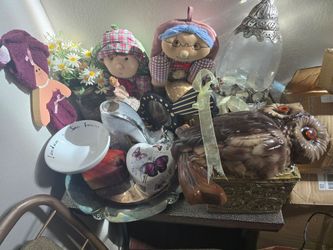 Vintage Kitsch paris cottage core granny chic Decorations jewelry box butterfly owl flowers pot holders candle holder