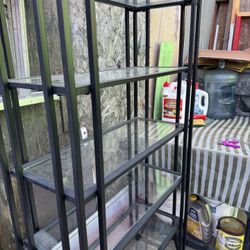 estante, De Hierro Y Vidrio Usado