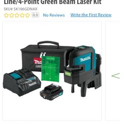 Makita 12V max CXT Self-Leveling Cross-Line/4-Point Green Beam Laser Kit
