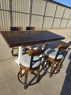 Bar Height Dining Table with 4 Stools