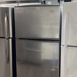 Whirlpool Stainless Steel Top Freezer Refrigerator 18 Cu Ft 