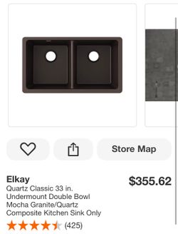 Elkay Quartz Classic 33 In. Undermount Double Bowl