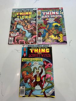 The Thing Two In One #19, 24, 66 Marvel Comics Bronze Lot, Goliath, Tigra, Scarlet Witch, VG