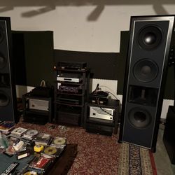 Custom Open Baffle Signature Speakers With Bass Amplifiers