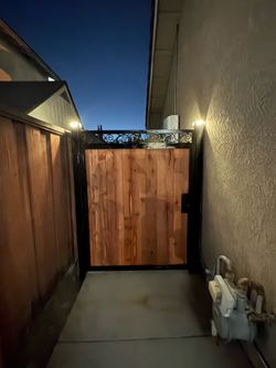 Metal gate with wood