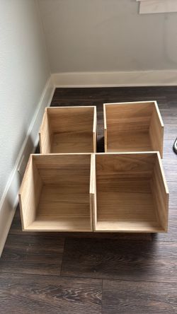 Wooden stacking storage crates