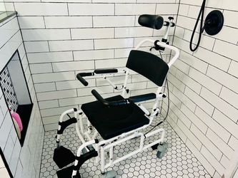 Reclining Shower Commode chair and Wheels