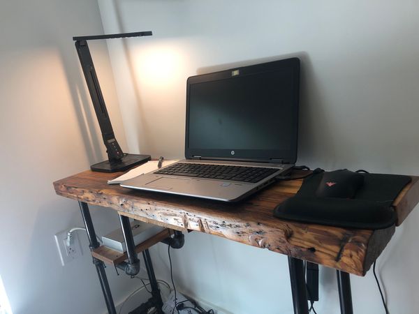 Author S Desk Made Of Old Railroad Ties And Black Iron For Sale