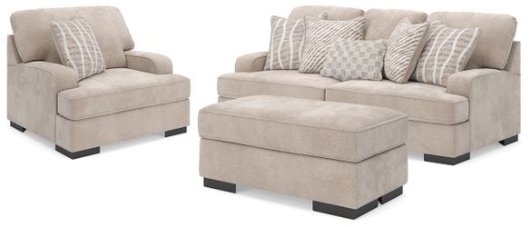 High Profile Taupe Sofa, Oversized Chair and Ottoman (Online Special Price)