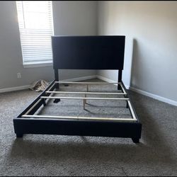 Padded Leather Queen Size Bed Frame 