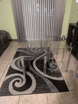 Glass coffee table with 2 end table