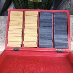 Parlor Dominoes with Wood Case Limited Edition Toy Novelties J Pressman & Co., See 3 Pics