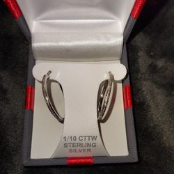 1/10 CCTW Diamonds Sterling Silver Earings