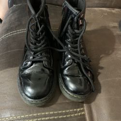 Girl Black Boot Shoes 