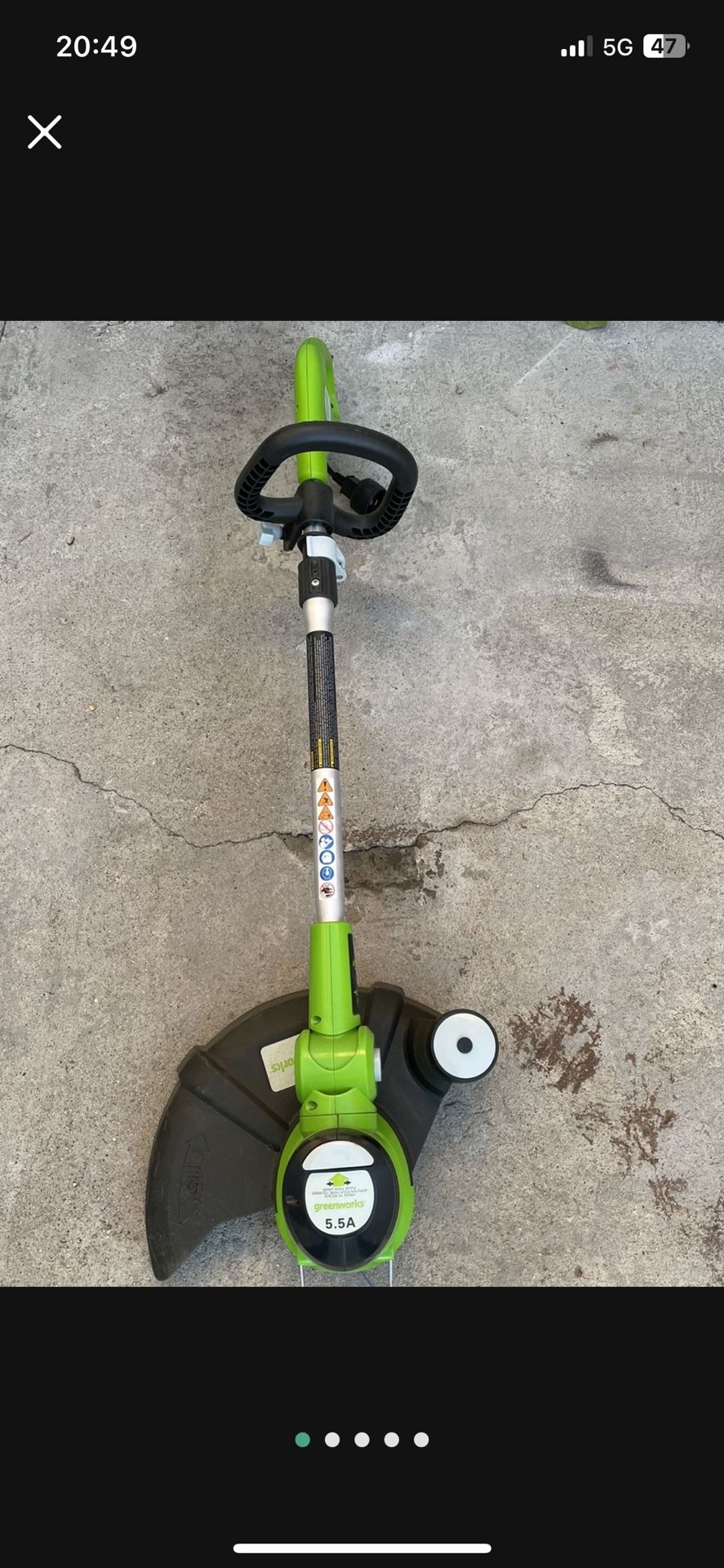 Greenworks 15-Inch 5.5 Amp Corded String Trimmer 21272