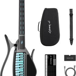 Enya CYBER-G Stringless Smart Guitar, Foldable Travel Backing Guitarra, Built-in Drum Machine & Bassline, 20 instrument Sounds for One-Man Band, App I