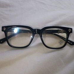 Chrome Hearts Black Square Acetate SILVER 925 Full Rim Eyeglass Frames Unisex