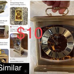 Howard Miller Brass Clock 🕰️ Alarm Works Great Only $10