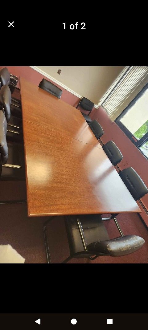 Beautiful Solid Wood Conference Room Table 6x9