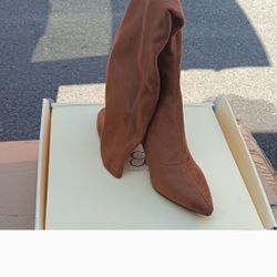 Brown Heel Boots , Size 7