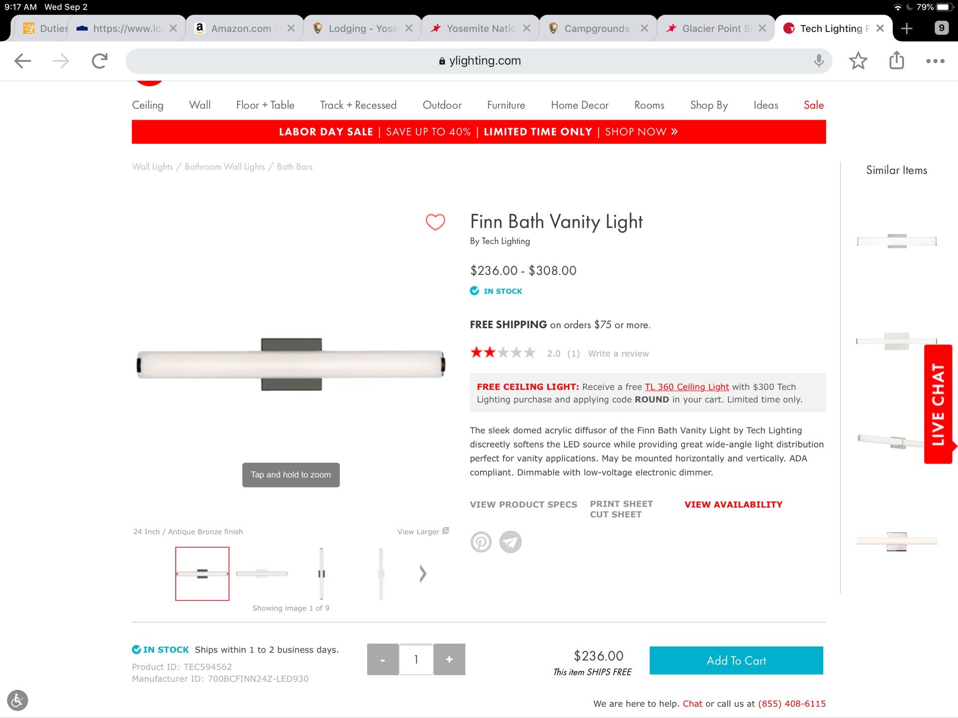 Finn Bath Vanity Light