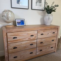 Solid Wood 6 Drawer Dresser Driftwood 