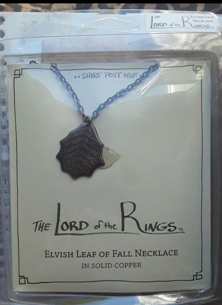 NEW The Lord of the Rings - Elvish Leaf of Fall Necklace - Solid Copper - Shire Post Mint