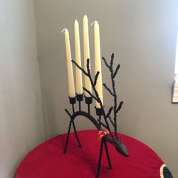 Wrought Iron Reindeer Candle Holder