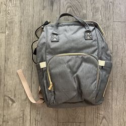 Diaper Bag Backpack with USB Charging Port and Stroller Straps, Maternity Nappy Bag with Insulated Feeding Bottle Pocket (B-Dark Grey