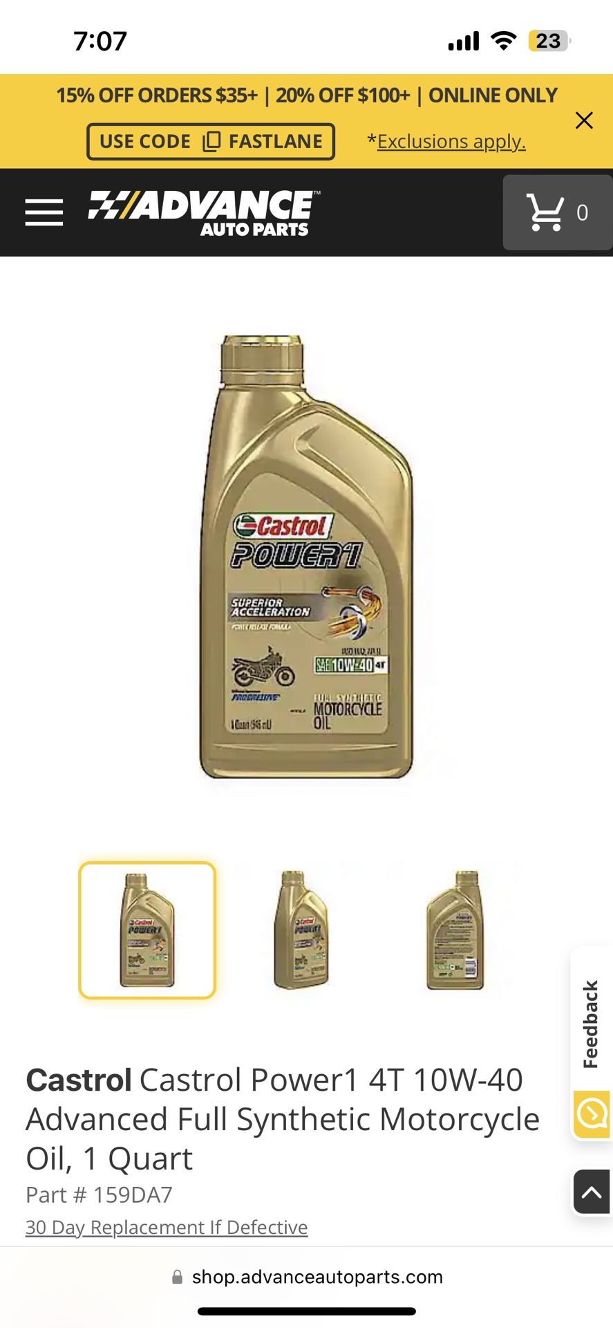 Castrol 10w-40 4T Full Synthetic