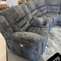 Nettington Smoke Power Reclining Sectionals Sofas Couchs With İnterest Free Payment Options 