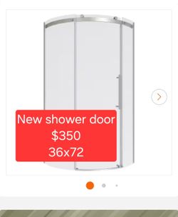 ✨️ American Standard Ovation Curve 36 in. W x 72 in. H Round Sliding Semi Frameless Corner Shower Door in Brushed Nickel with clear Glass #2317 yd56